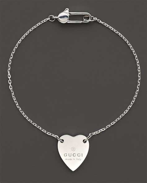 gucci sterling silver engraved heart bracelet|gucci sterling silver charm bracelet.